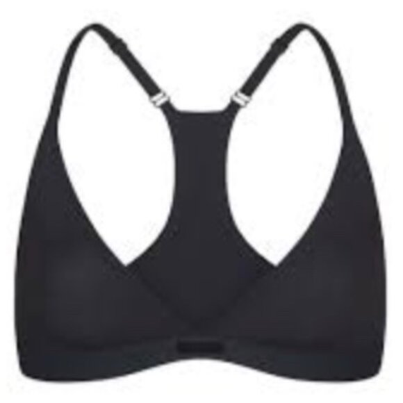 NWOT • SKIMS •SMOOTH RIB RACERBACK TRIANGLE BRALETTE • ONYX • MEDIUM • BLACK - Picture 1 of 3